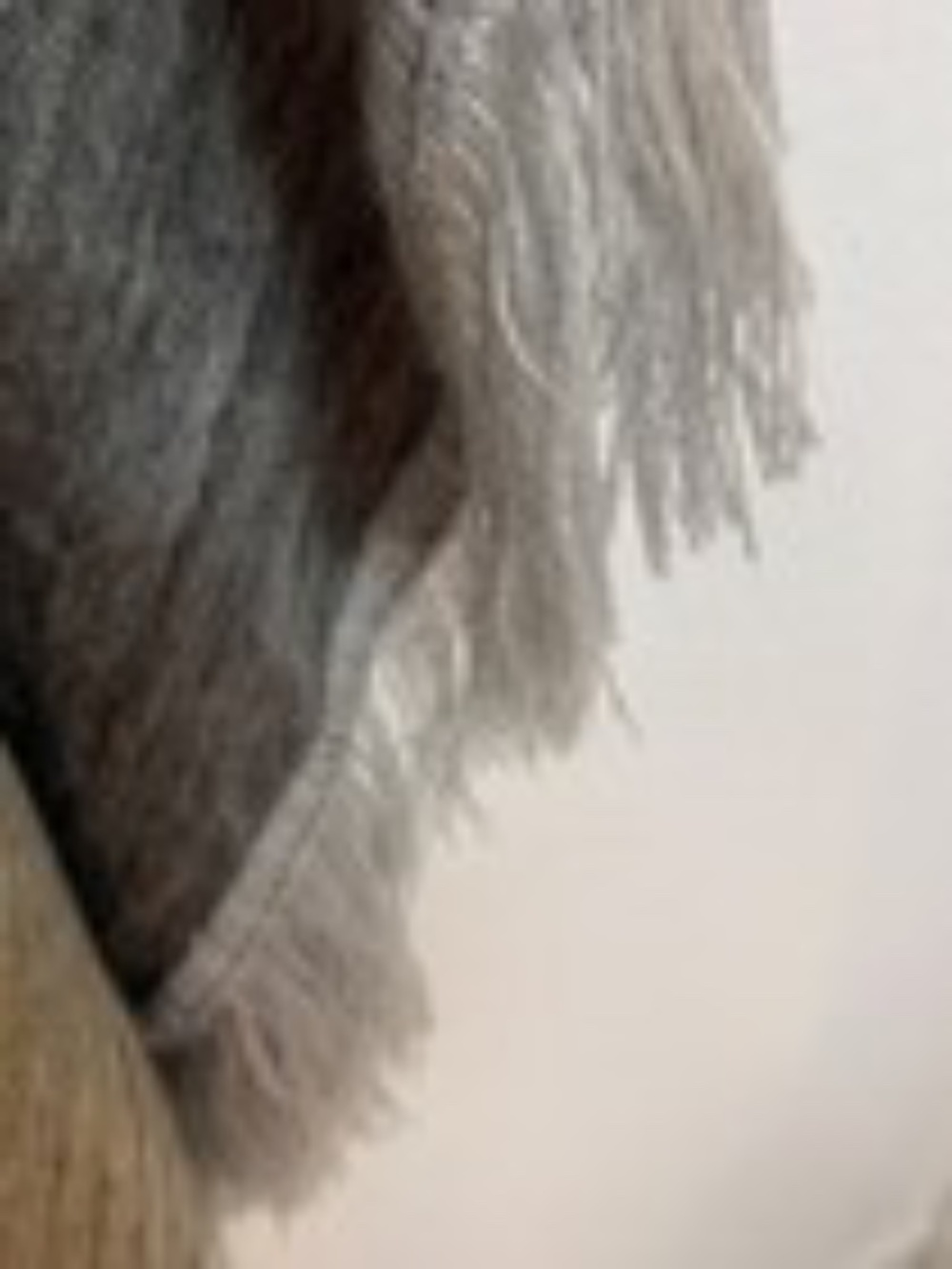 Alpaca Wool Blend Poncho with Hood Brown Gray Cream One Size Western Boho Unisex - Picture 7 of 12